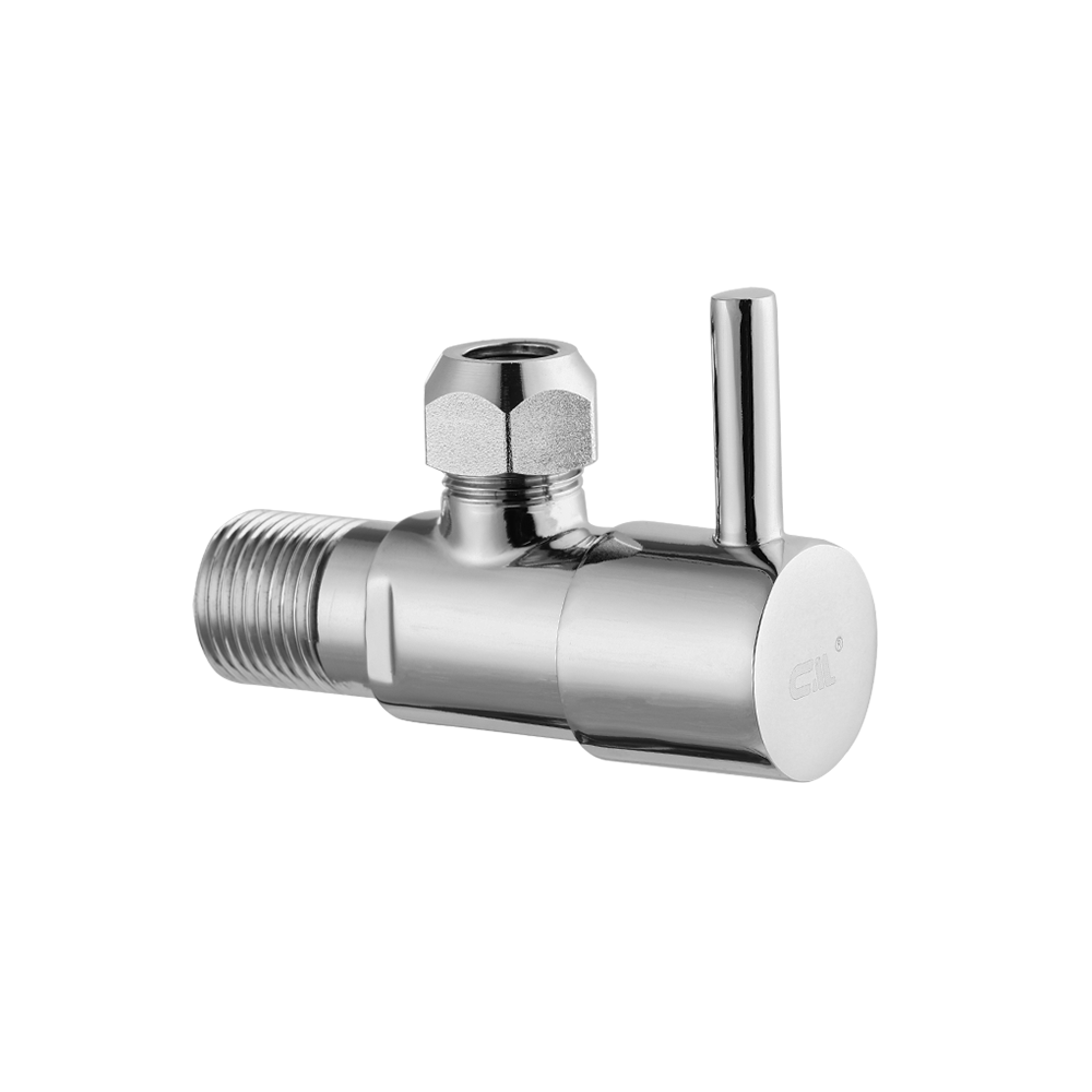 CML2021 Wall mounted angle valve for mixer tap, wall connection 1/2 inch with single lever, 10mm outflow, chromed brass