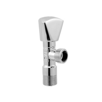 CML2402 Bathroom chromed brass angle valve with tricorn handle 1/2"x1/2"