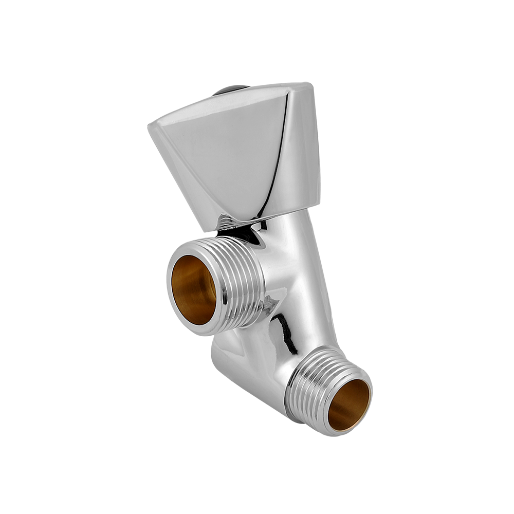 CML2431 Anti-corrosion slow open brass angle Valve 1/2"x3/4"chromed with tricorn handle