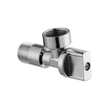 CML2612 Angled type ball valve, wall mounted isolation tap, 1/2"Fx1/2"M, brass, Chrome