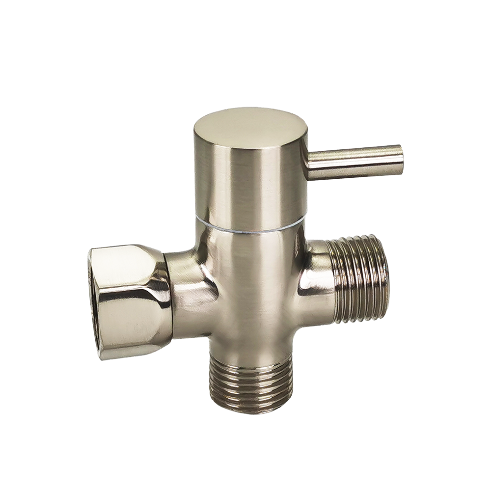 CML8013 G1/2" bathroom solid brass 3-way shower arm diverter valve for handshower brushed nickel