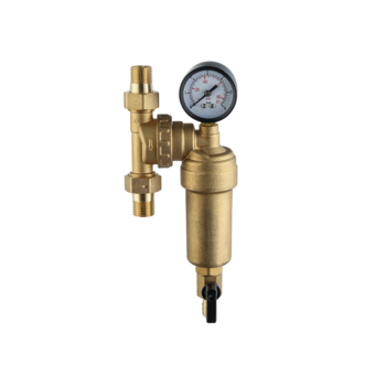 CML9903A High temperature resistance, pre-filter hot water filter whole brass purifier system stainless steel mesh prefilter with gauge hot water 1/2"x1/2"  3/4"x3/4"