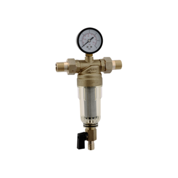 CML9904A Hot water pre-filter with pressure gauge 1/2"&3/4"&1"size stainless steel mesh filter smooth easy  clean brass