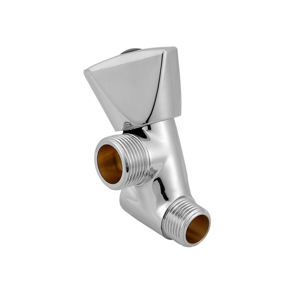 CML2431 Anti-corrosion slow open brass angle Valve 1/2"x3/4"chromed with tricorn handle