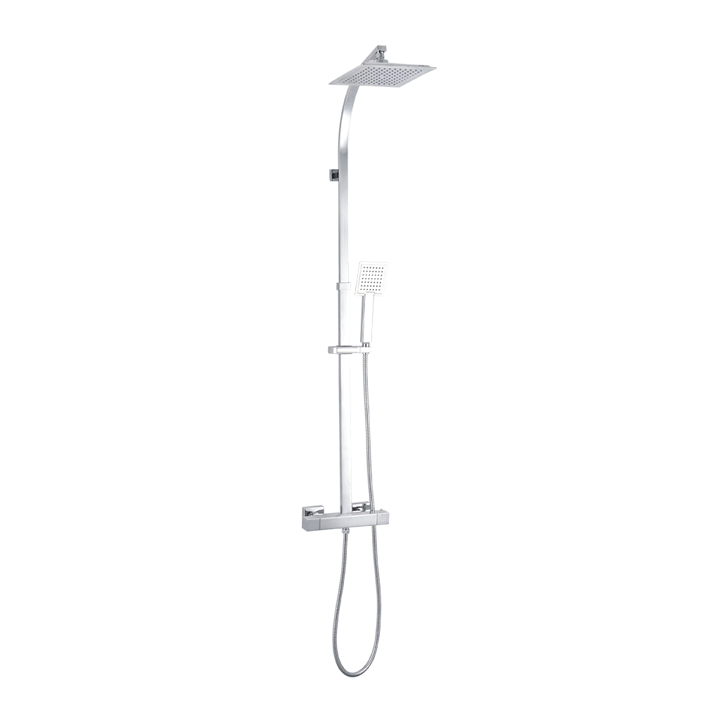 CML39070015 Thermostatic Shower Mixer Set with Rainfall Shower Head and High-Pressure Handheld Shower Chrome