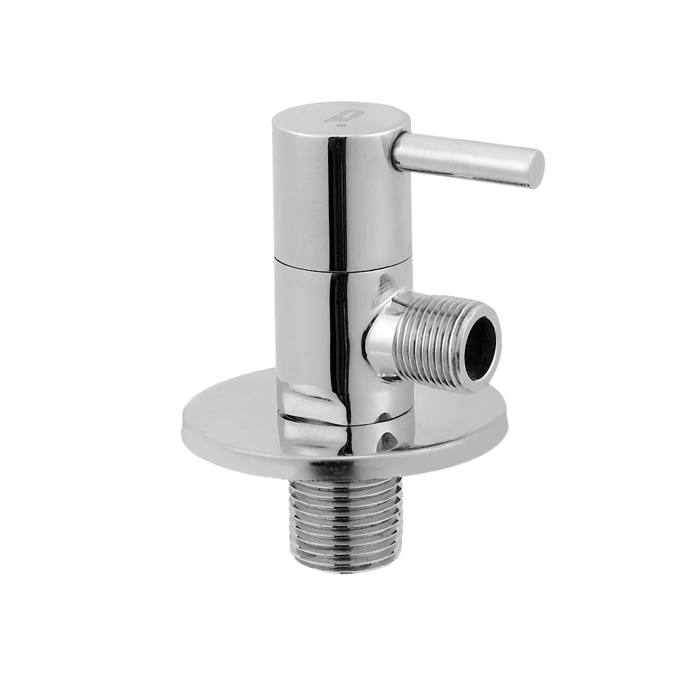 CML2020 Wall mounted brass angle valve for mixer tap, wall connection 1/2 inch with single lever, 1/2 inch outflow, chrome