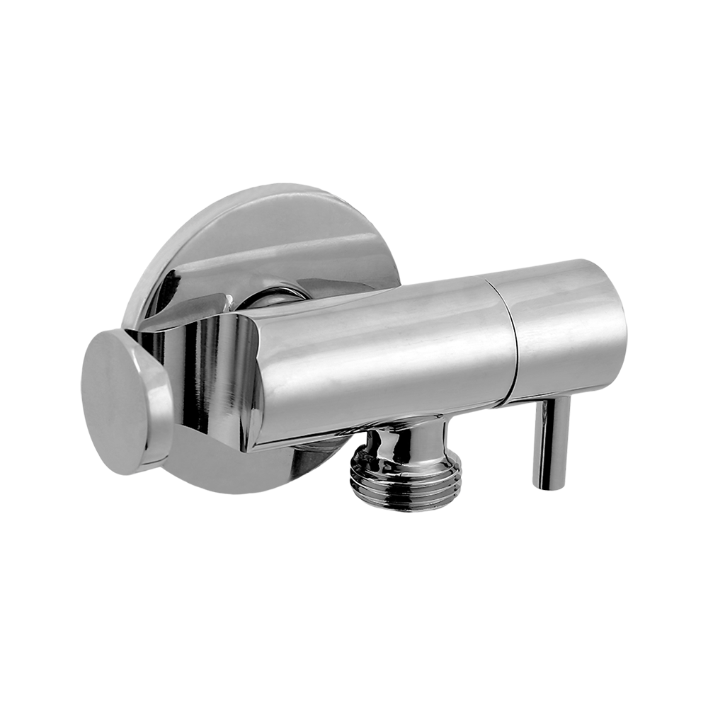 CML2801 Bathroom brass round minimalist angle valve with shower holder 1/2"x1/2" Chrome