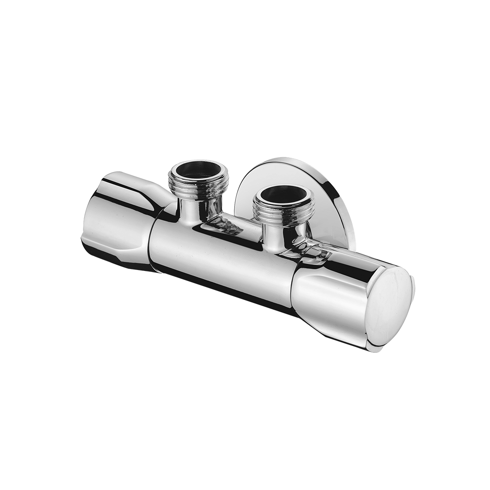 CML2901 Bathroom angle valve brass double outlet valve G1/2 for shower head toilet sink basin water heater bidet sprayer angle valve chrome
