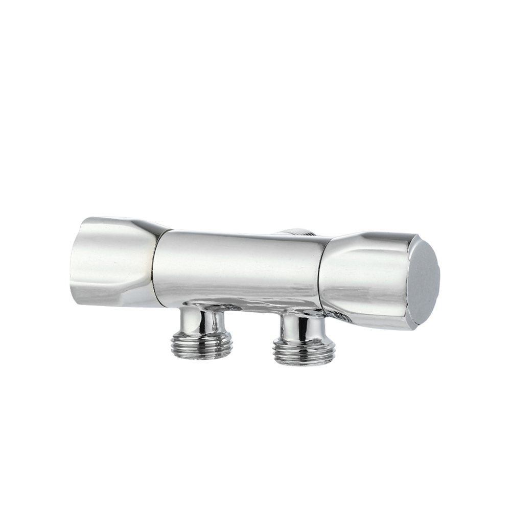 CML2901 Bathroom angle valve brass double outlet valve G1/2 for shower head toilet sink basin water heater bidet sprayer angle valve chrome