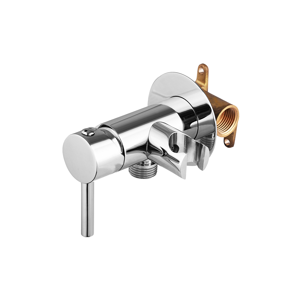 CML3903 Multifunctional brass faucet angle valve with holder water stop valve switch for shower water control bathroom accessories chrome plated 1/2"