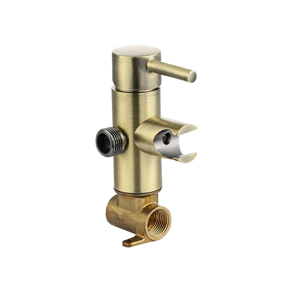 CML3903A Vintage brass faucet angle valve with holder water stop valve switch for shower water control antique brass 1/2"
