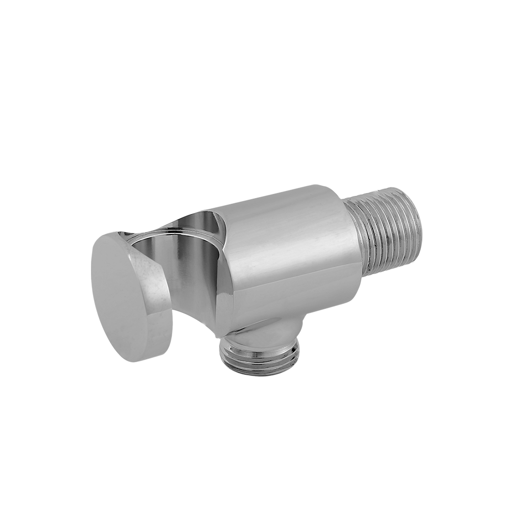 CML802420 Wall Supply elbow with hand shower holder, brass rounded 1/2″shower hose connector, wall mount water outlet, chrome