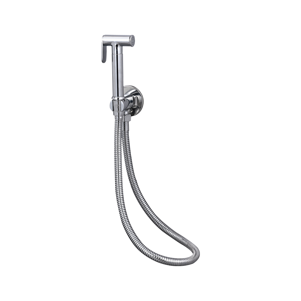 CML8112 High quality bathroom round brass toilet bidet sprayer kit with stainless steel shower water hose chrome plated 1/2"