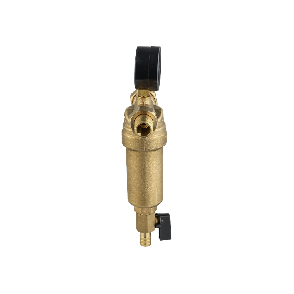 CML9904 High precision pre-filter water filter purifier system pure brass body stainless steel mesh prefiltro withgauge 1/2"   3/4"  1"