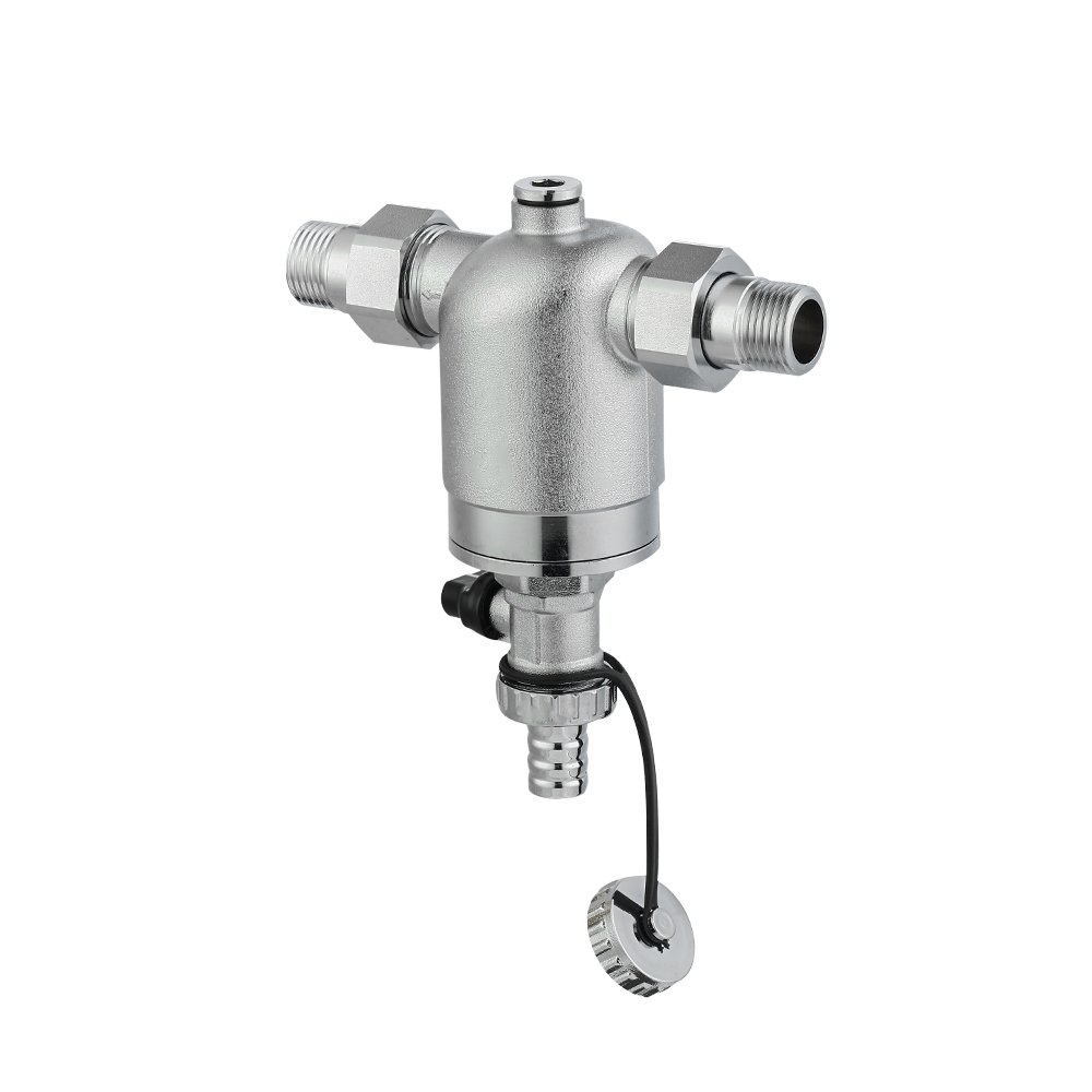 CML9914 Heat-resistance, pre-filter hot water filter whole brass purifier system stainless steel mesh prefilter with gauge hot water 1/2"x1/2" chrome