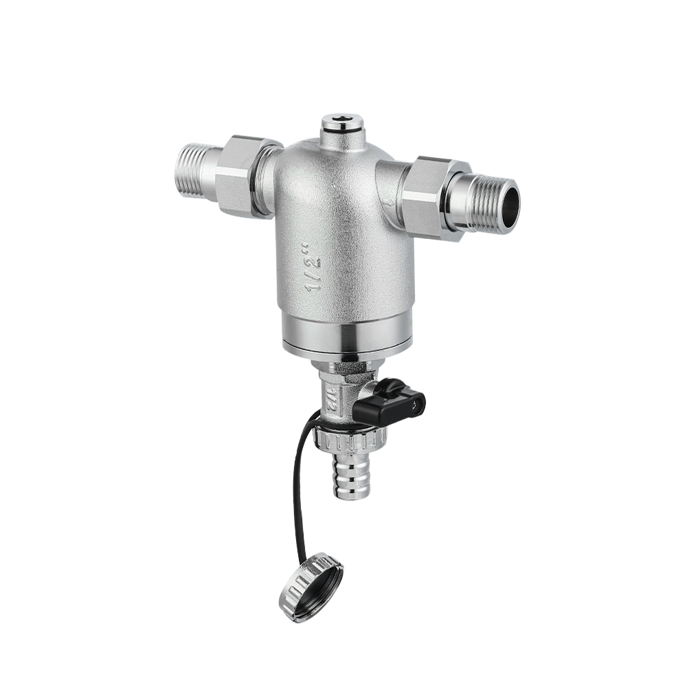 CML9914 Heat-resistance, pre-filter hot water filter whole brass purifier system stainless steel mesh prefilter with gauge hot water 1/2"x1/2" chrome