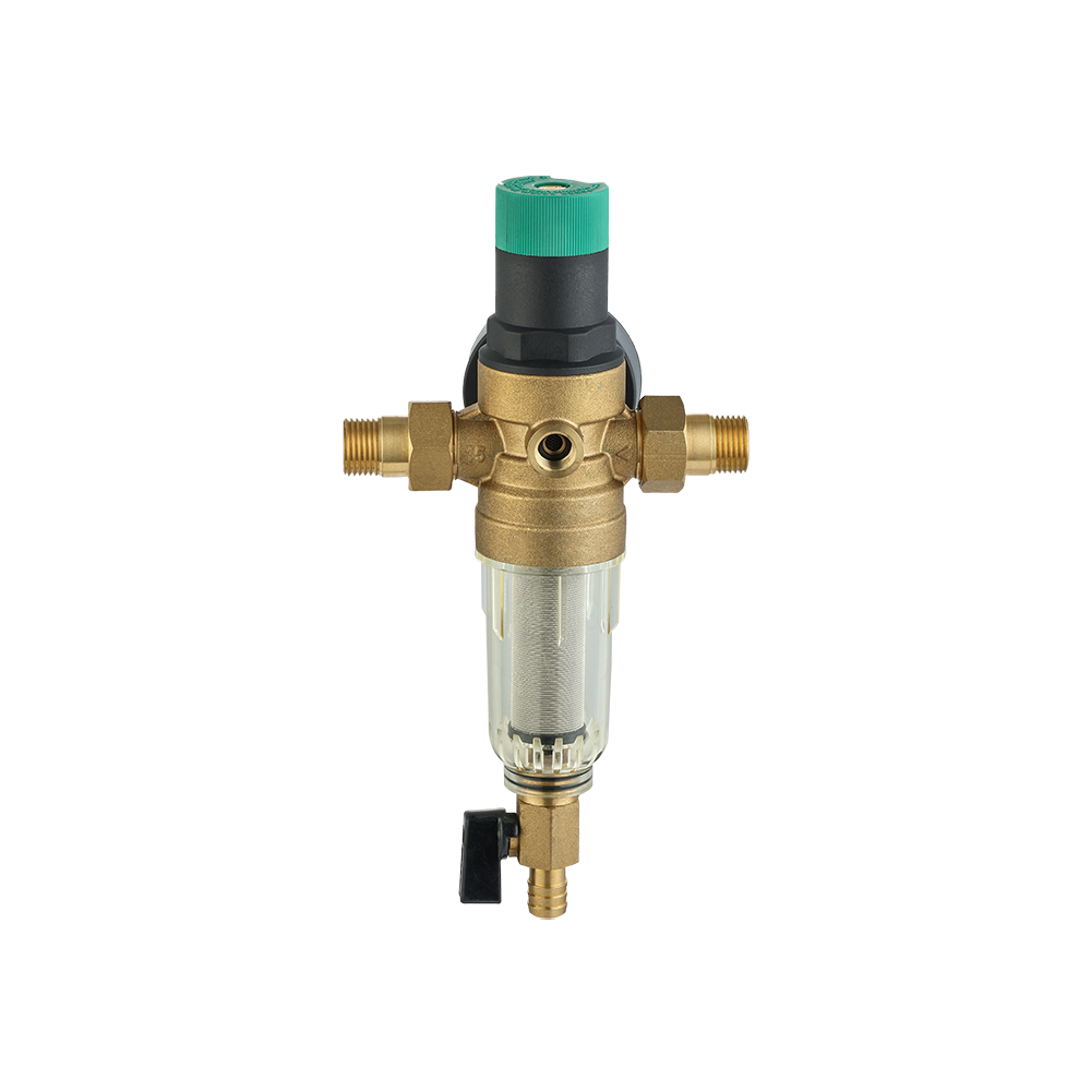 CML9915 Quality hot water pre-filter with pressure gauge 1/2"&3/4"size stainless steel mesh filter smooth easy clean brass 