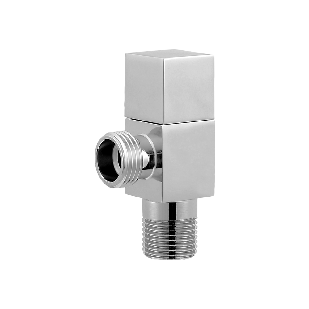 CML2003 Quarter Turn brass angle valve 1/2"chrome plated-Square design