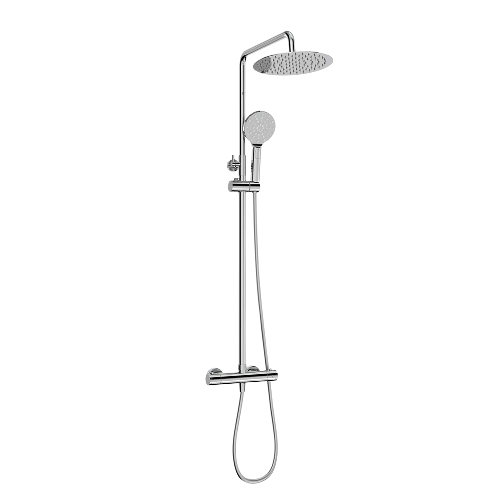 CML39060015 Chrome Thermostatic Shower Faucet System with Shower Head and Hand Shower