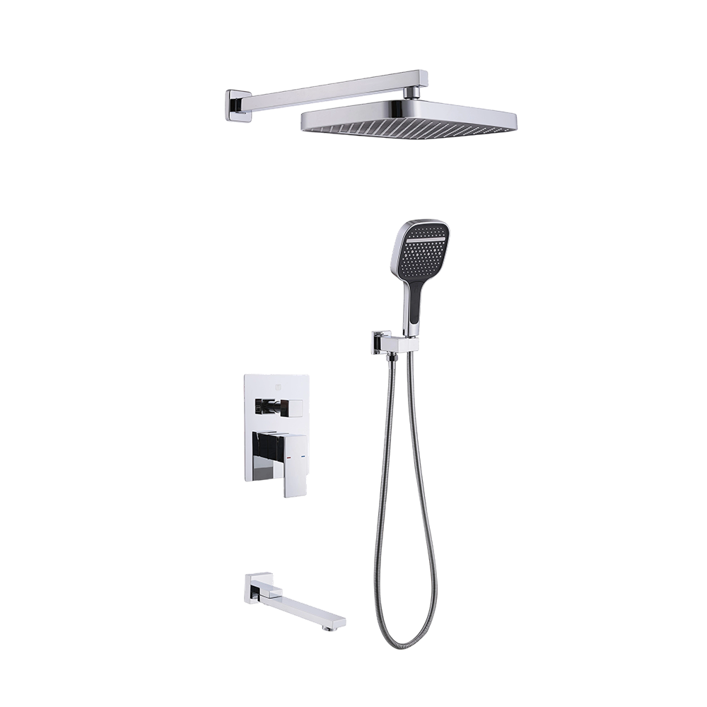 CML39090015 Ceiling Mounted Square Shower System with  Rain Shower Head and Handheld Bathroom Shower Set Contain Shower Faucet,various finishes available