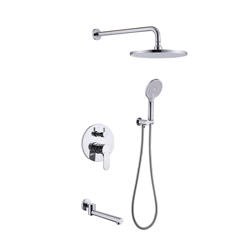 CML39100015 Wall Mounted Tub Shower Faucet Set for Bathroom in Polished Chrome,various finishes available
